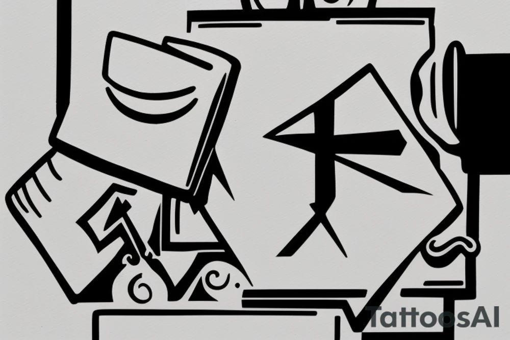 a minimalist, abstract sticker of a white business shirt. The shirt should be stylized in black and white, with a clean and simple outline. tattoo idea