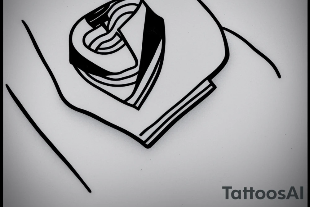 a minimalist, abstract sticker of a white business shirt. The shirt should be stylized in black and white, with a clean and simple outline. tattoo idea