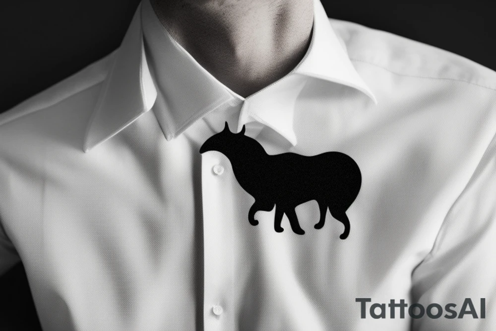 a minimalist, abstract sticker of a white business shirt. The shirt should be stylized in black and white, with a clean and simple outline. tattoo idea