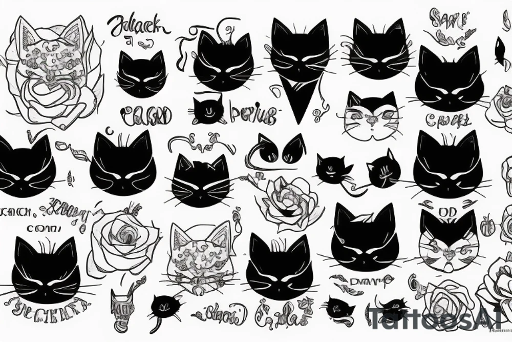 Black cat tattoo idea