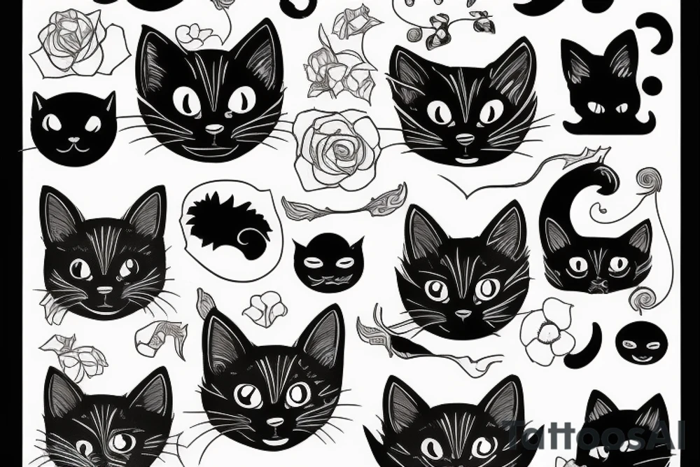 Black cat tattoo idea