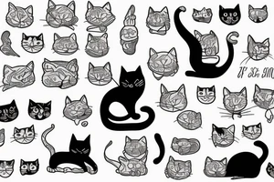 Black cat with a funny cat and a sweater tattoo idea