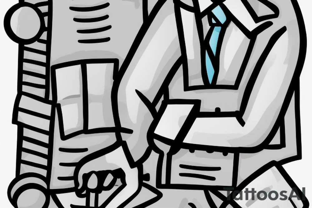 a minimalist, abstract sticker of a white business shirt. The shirt should be stylized in black and white, with a clean and simple outline. tattoo idea