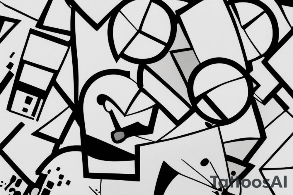 a minimalist, abstract sticker of a white business shirt. The shirt should be stylized in black and white, with a clean and simple outline. tattoo idea