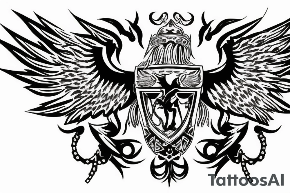 Ukrainian Coat of Arms with wings tattoo idea