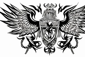 Ukrainian Coat of Arms with wings tattoo idea
