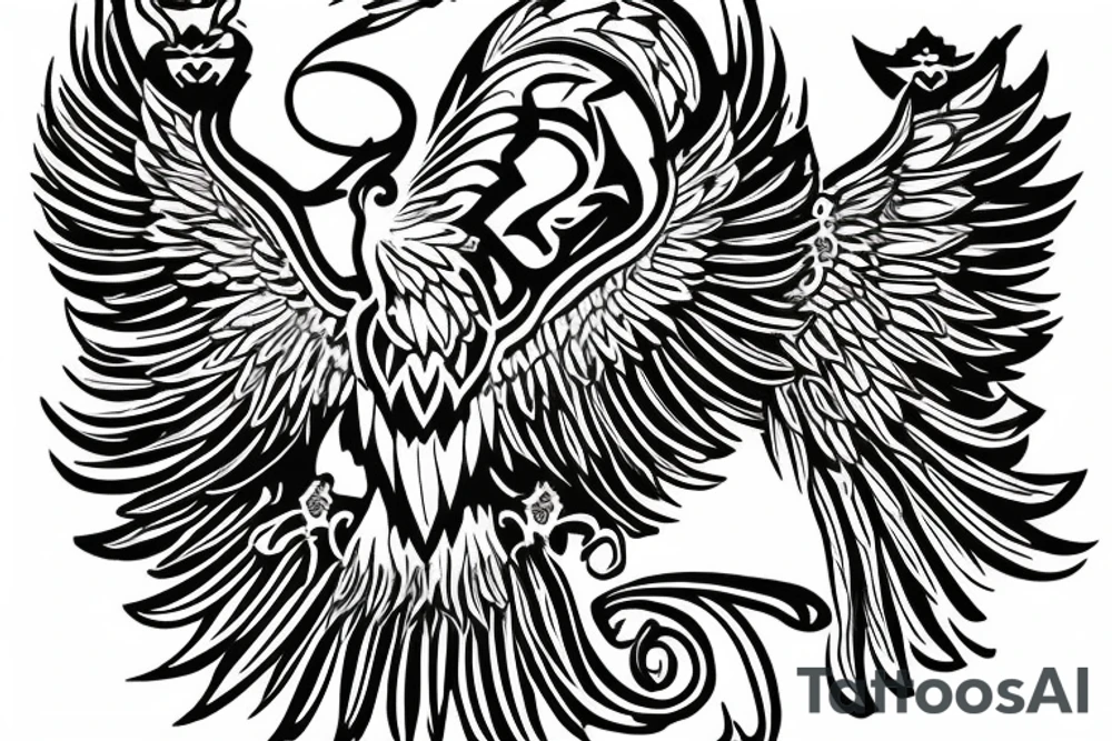 Ukrainian Coat of Arms with wings tattoo idea