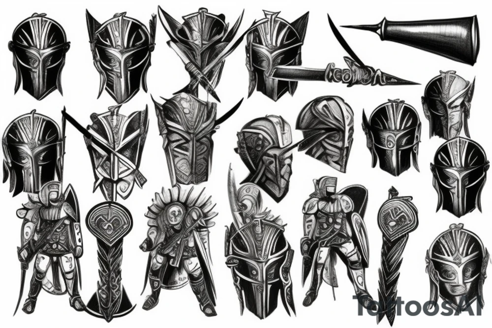 Spartan warrior tattoo idea