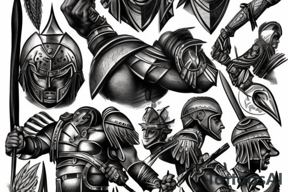 Spartan warrior tattoo idea