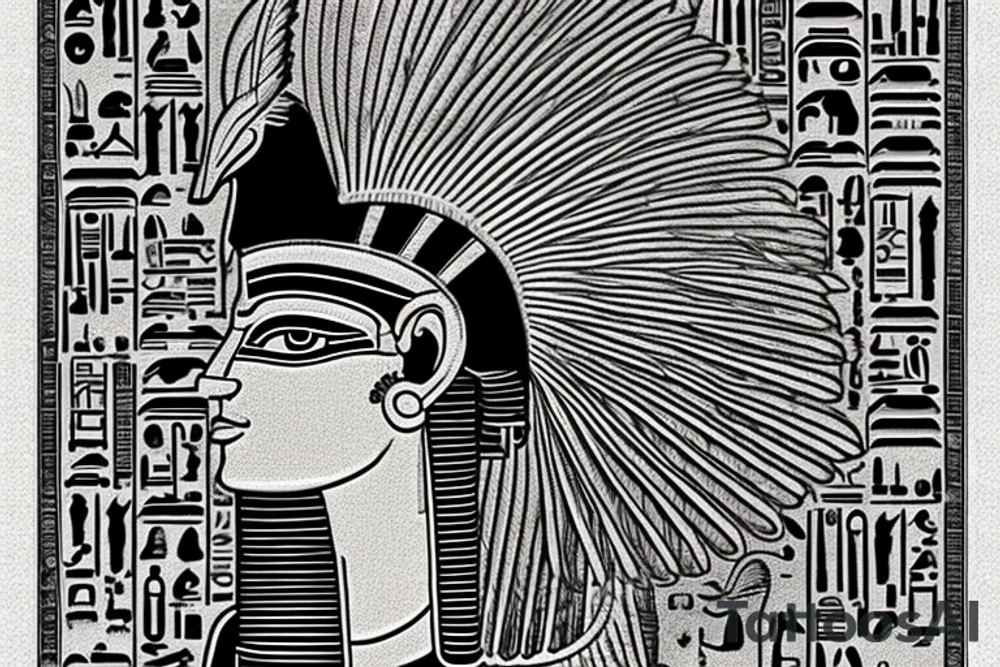 The ancient Egyptian god Shu is represented as a human with feathers on his head, as he is associated with dry and warm air. This feather serves as the hieroglyphic sign for his name. Shu could also be represented as a lion, or with a more elaborate feathered headdress. tattoo idea