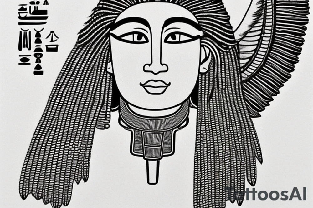 The ancient Egyptian god Shu is represented as a human with feathers on his head, as he is associated with dry and warm air. This feather serves as the hieroglyphic sign for his name. Shu could also be represented as a lion, or with a more elaborate feathered headdress. tattoo idea