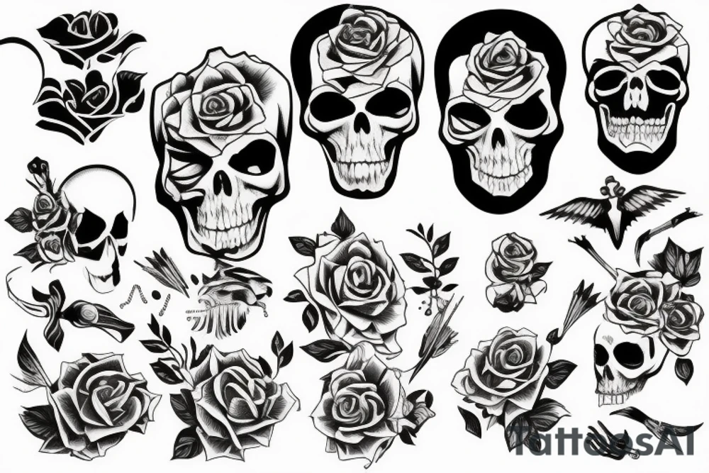 modern death tattoo idea
