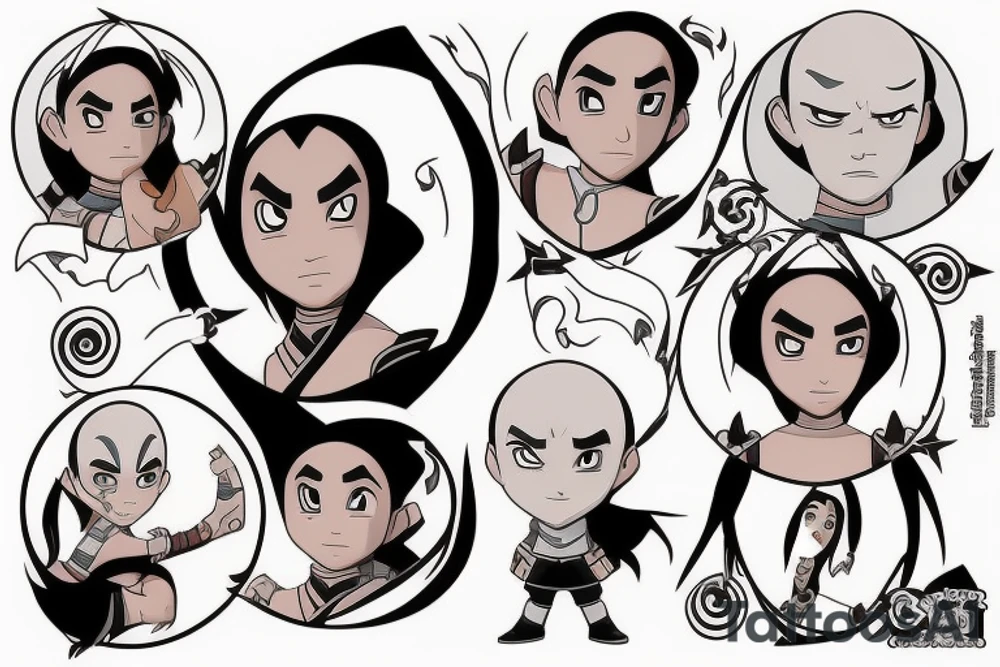 Katara from cartoon «Aang the last airbender» tattoo idea