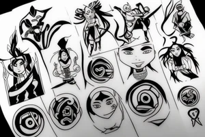 Katara from cartoon «Aang the last airbender» tattoo idea