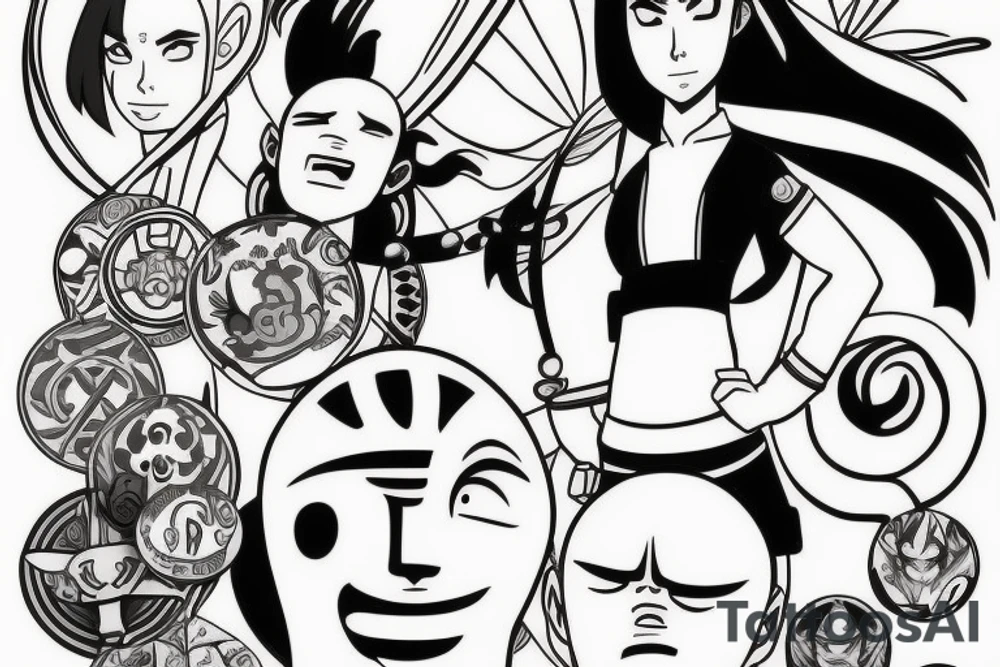 Katara from cartoon «Aang the last airbender» tattoo idea