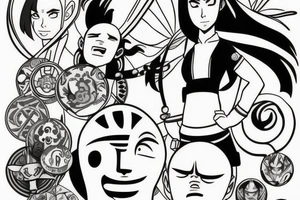 Katara from cartoon «Aang the last airbender» tattoo idea