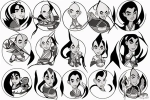 Katara from cartoon «Aang the last airbender» tattoo idea