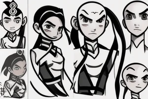 Katara from cartoon «Aang the last airbender» tattoo idea
