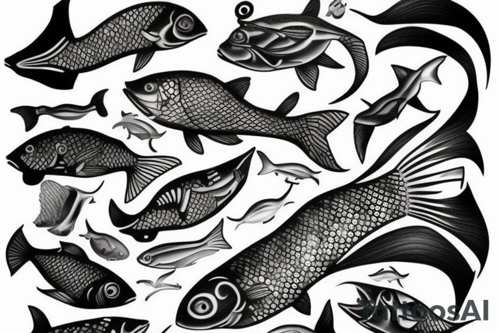 Fish in sea tattoo idea