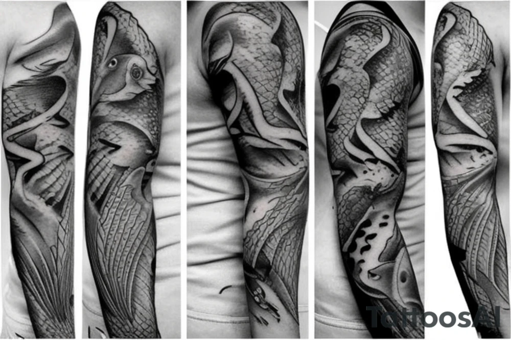 Fish in sea tattoo idea