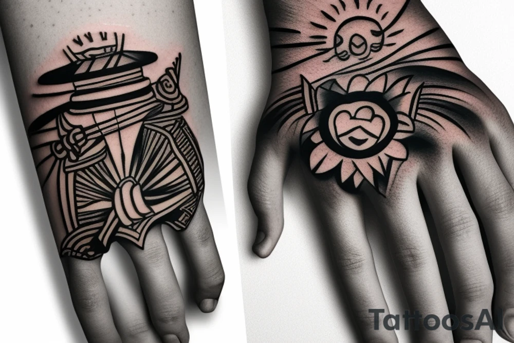samurai hand tattoo idea