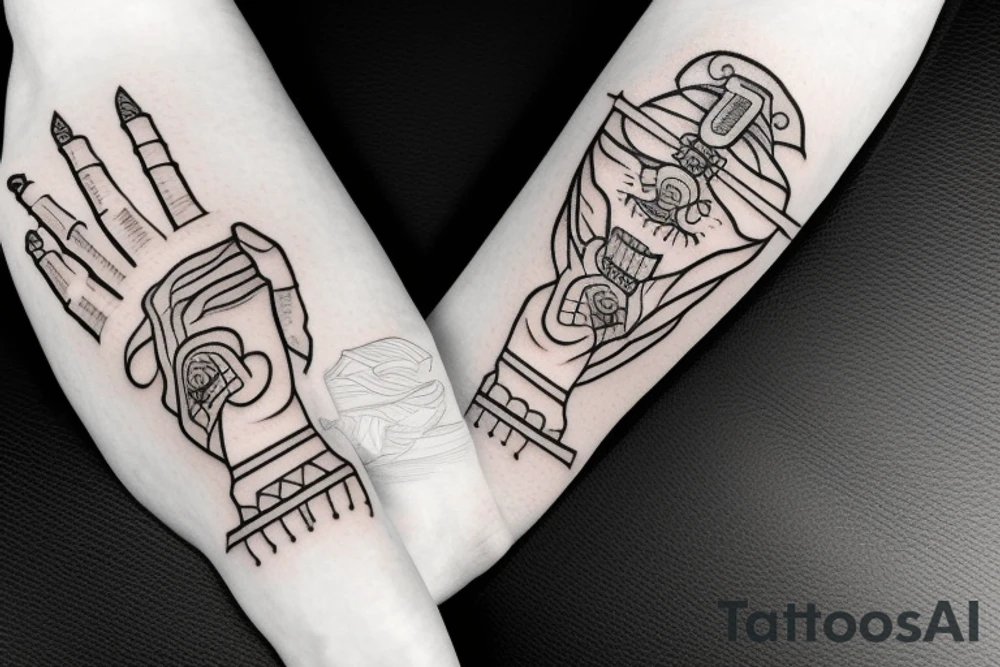 samurai hand tattoo idea