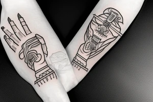samurai hand tattoo idea