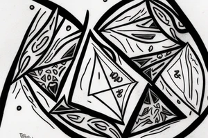 one raven looks to the left, the second raven looks to the right, there is a triangle in the middle tattoo idea