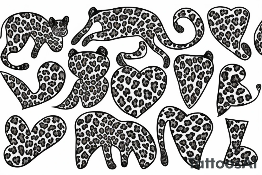 Leopard with hearts instead of stains tattoo idea