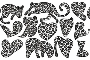 Leopard with hearts instead of stains tattoo idea