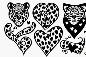 Leopard with hearts instead of stains tattoo idea