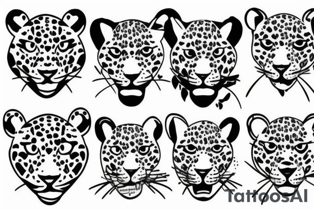 Leopard with hearts instead of stains tattoo idea