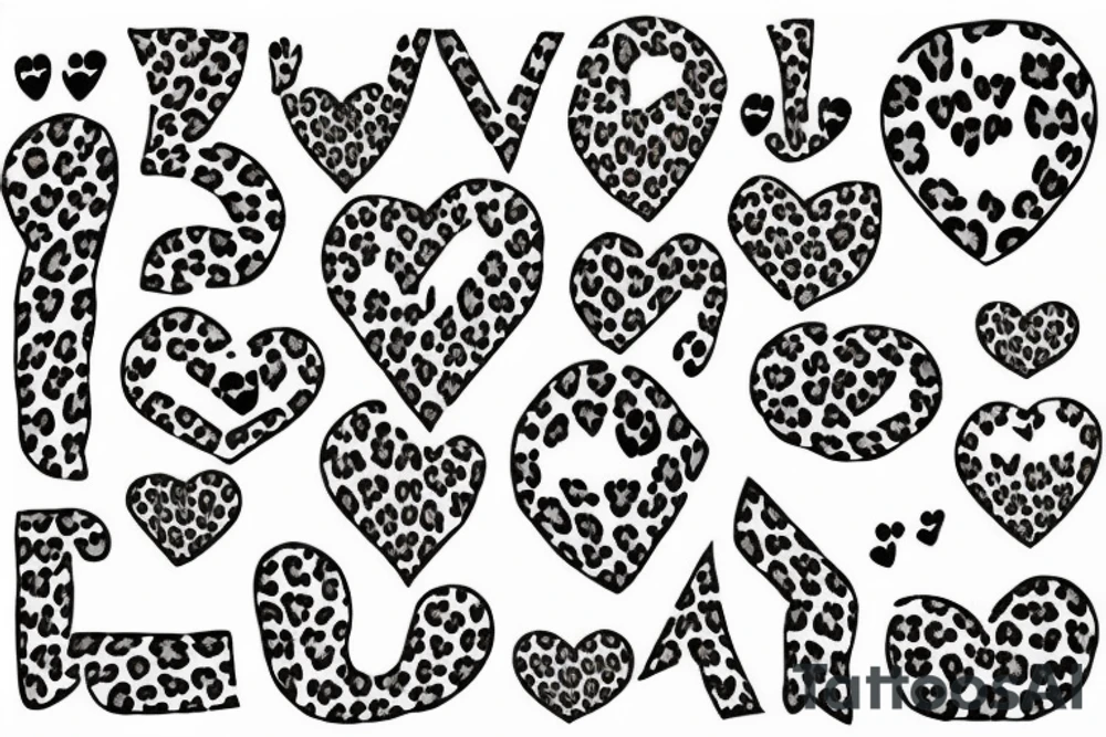 Leopard with hearts instead of stains tattoo idea