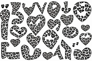 Leopard with hearts instead of stains tattoo idea