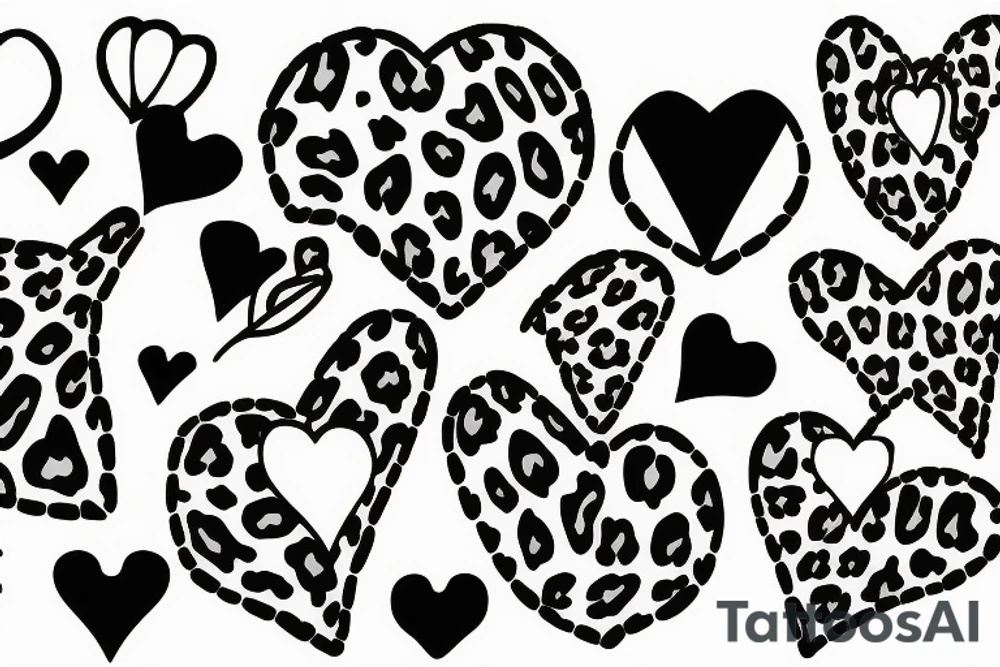 Leopard with hearts instead of stains tattoo idea