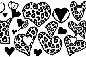 Leopard with hearts instead of stains tattoo idea
