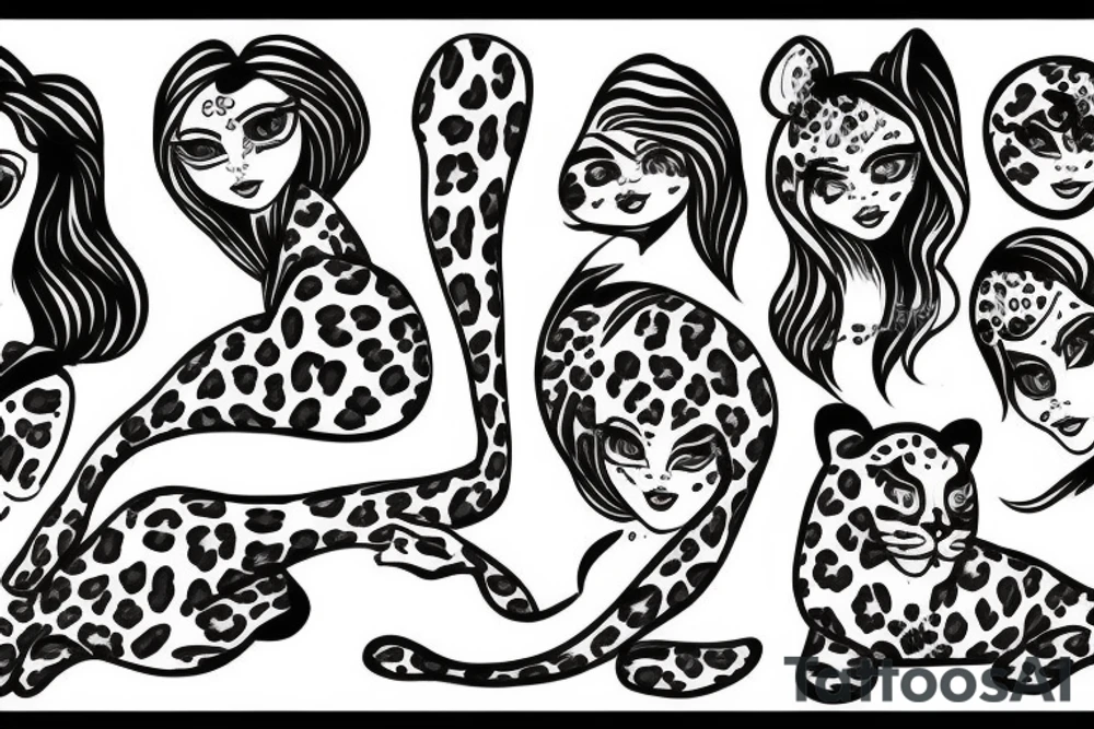 Leopard girl tattoo idea