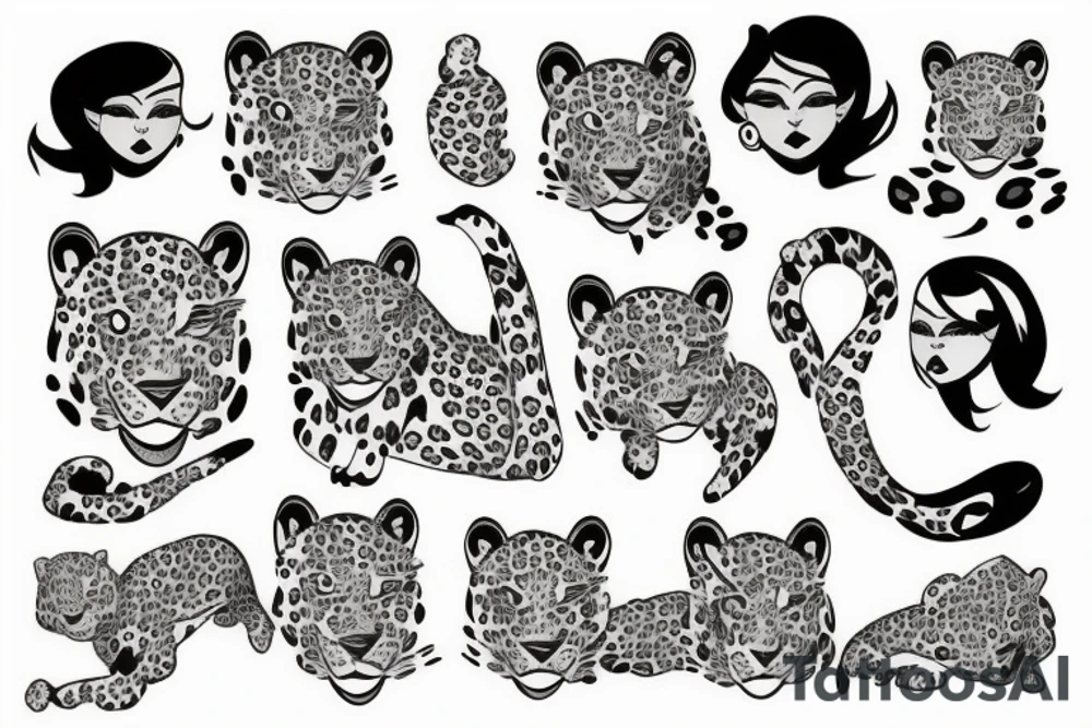 Leopard girl tattoo idea