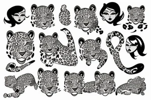 Leopard girl tattoo idea