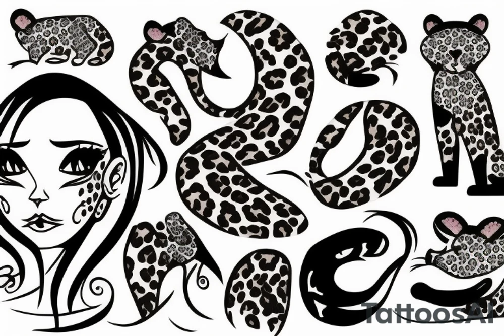 Leopard girl tattoo idea