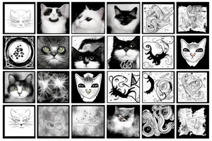 smoke in the form of lines and a black cat tattoo idea