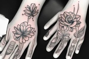 baby hand holding mother's finger tattoo idea