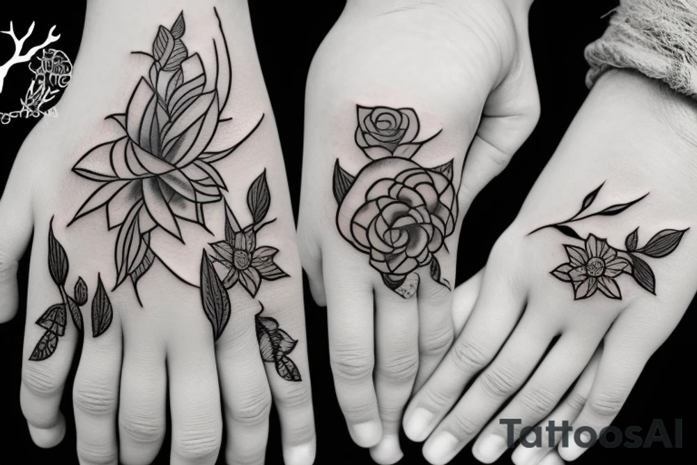 baby hand holding mother's finger tattoo idea