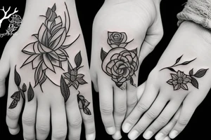 baby hand holding mother's finger tattoo idea