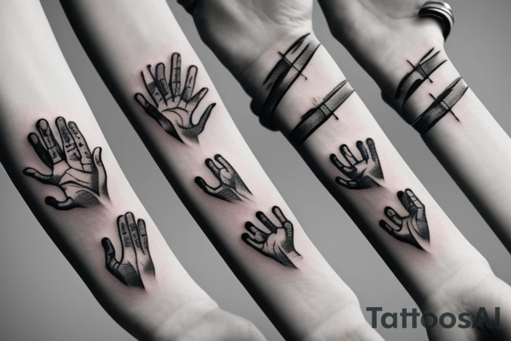 baby hand holding mother's finger tattoo idea