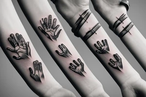 baby hand holding mother's finger tattoo idea