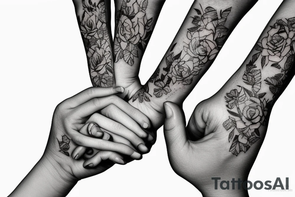 baby hand holding mother's finger tattoo idea