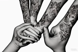baby hand holding mother's finger tattoo idea