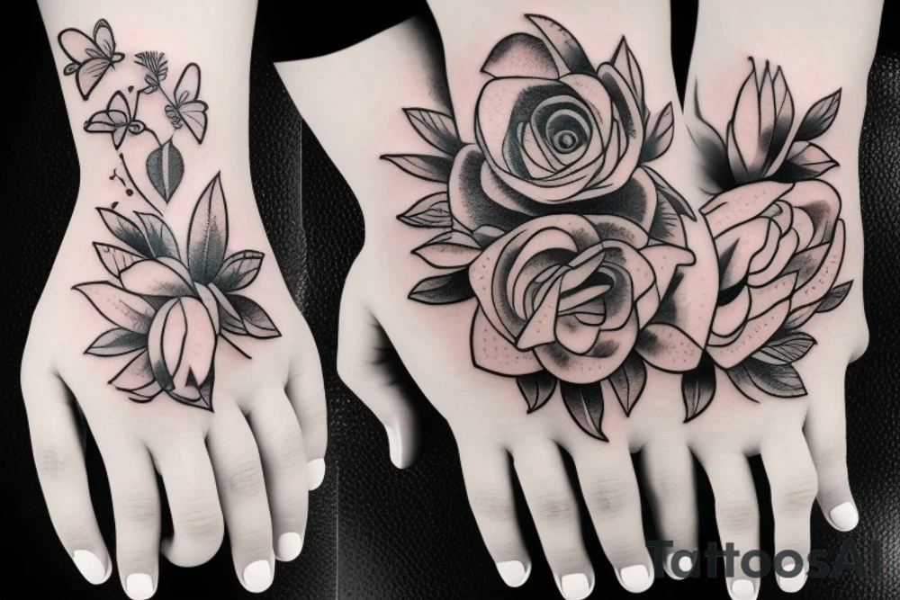 baby hand holding mother's finger tattoo idea