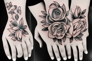 baby hand holding mother's finger tattoo idea